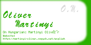 oliver martinyi business card